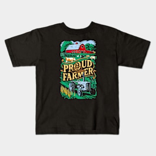 Proud Fermed | Farming lover Kids T-Shirt